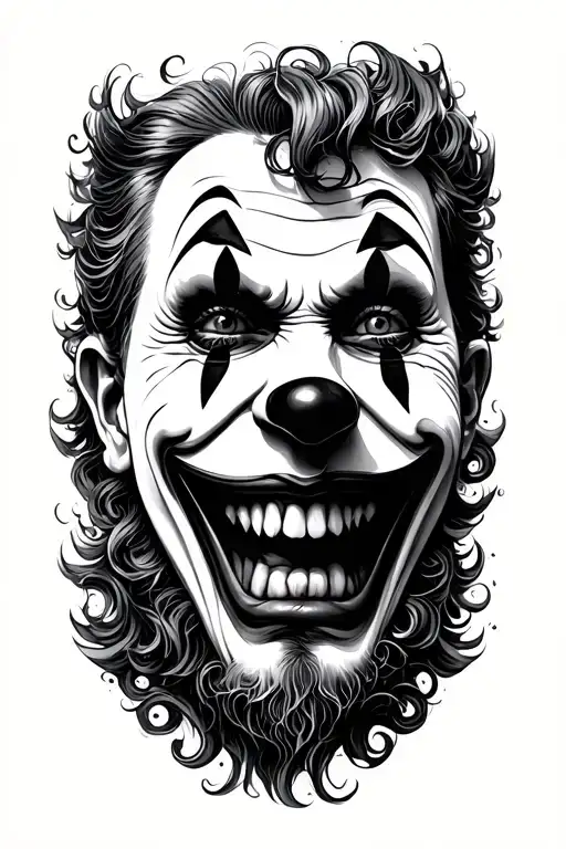  happy and sad clown face tattoo tattoo design idea