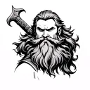 Thor viking with beard tattoo design idea