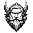 Thor viking with beard tattoo design idea