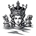 Queen Chess Piece characters tattoo design idea