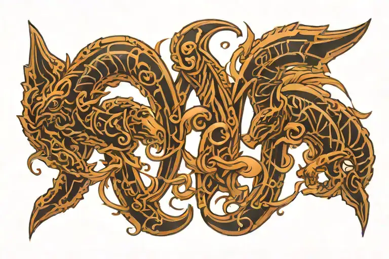 Gemini zodiac symbol tattoo design idea