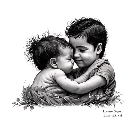 You create me a tattoo for the birth of my son is called Lorenzo Diego and was born on 12/03/24 in Naples tattoo design idea