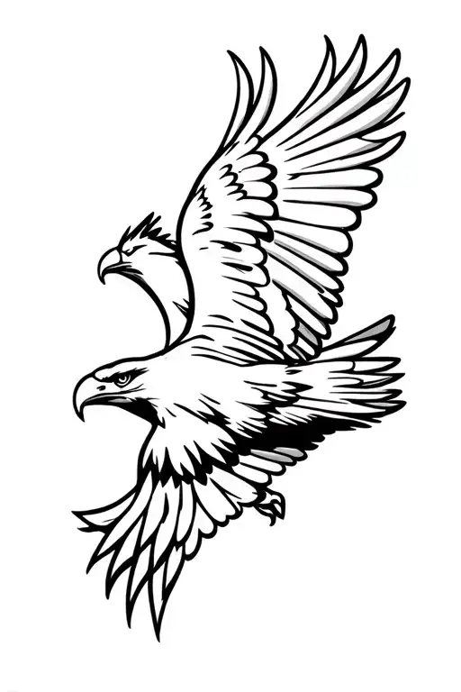 eagle flying tattoo design idea