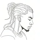 emo,depression,anxiety,darkness,introvert,alone,lonely,suicidal,gothic,,sad,african american male,dreadhead, faceless tattoo design idea