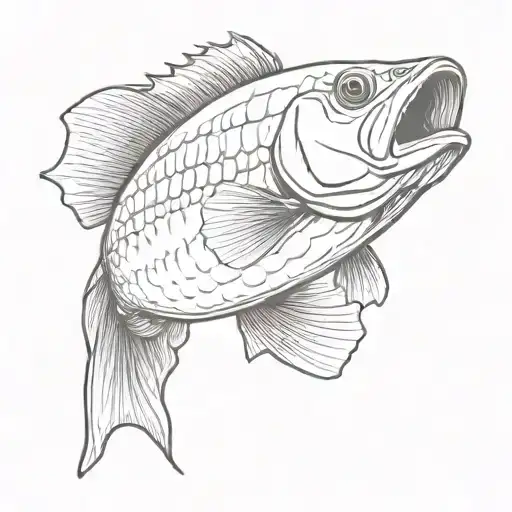 bass fish tattoo design idea