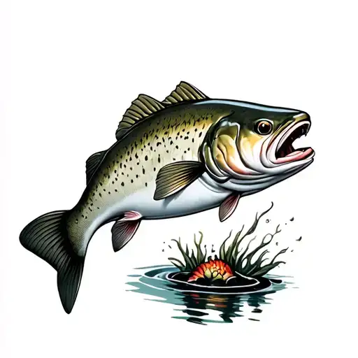 Trout tattoo design idea