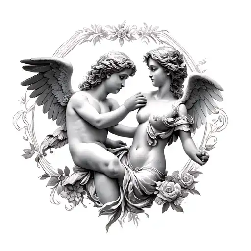 Eros And Psyche Revived by Cupid's tattoo design idea