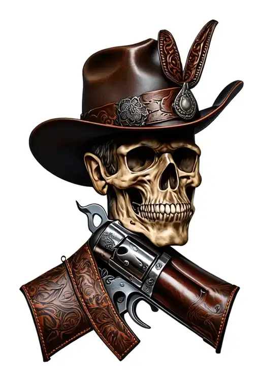 western leather tooling tattoo design idea