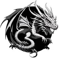 mythical dragon flying tattoo design idea