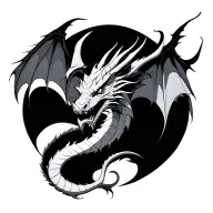 mythical dragon flying tattoo design idea