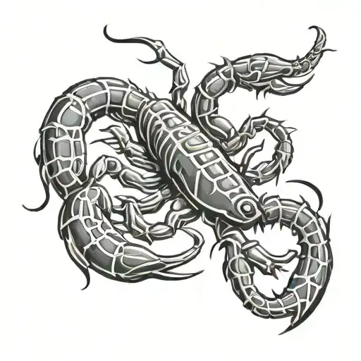 scorpion made of numbers 11 11 11 tattoo design idea