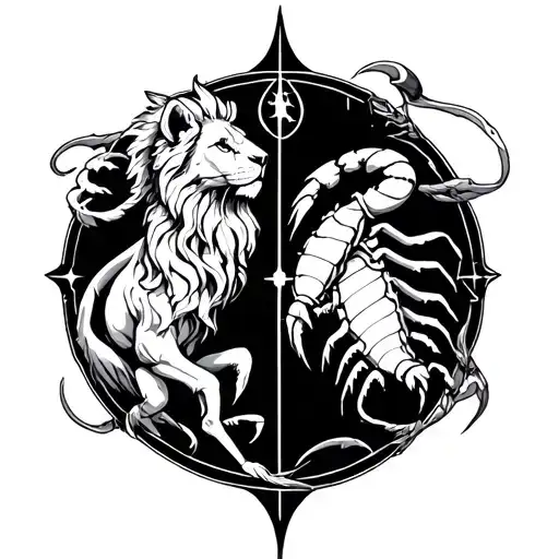 Libra Leo and Scorpio zodiac sign tattoo design idea