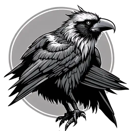 Viking Crow tattoo design idea