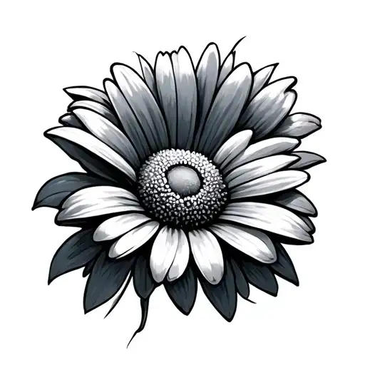 generate a tattoo that is six inche wide and four inches tall. the tatto should have three lightly shaded dasies across. tattoo design idea