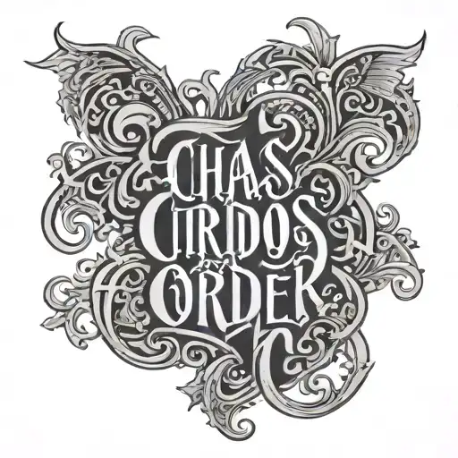 ambigram of chaos and order  tattoo design idea