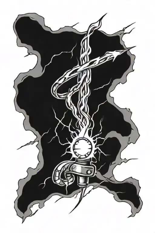 welding rod arcing into lightning bolts tattoo design idea