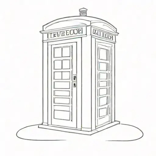 british phone booth tattoo design idea