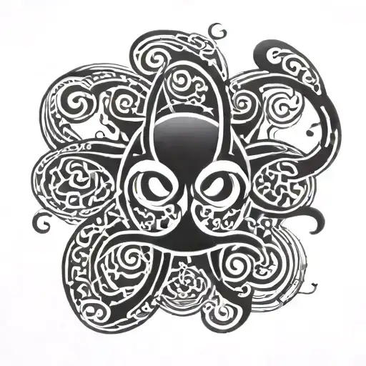 half sleeve tattoo with hidden biohazard symbol intertwined tattoo design idea