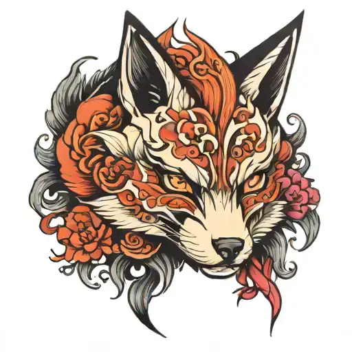 KITSUNE MASK tattoo design idea
