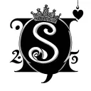 the letter S with a Tiara and the number 2007 tattoo design idea
