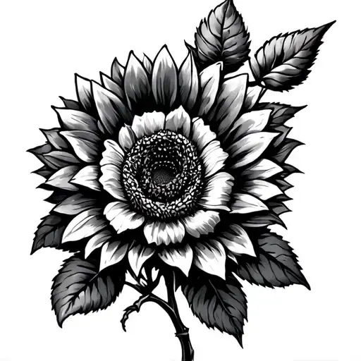 atlas, maverick, stream, sunflower, rose, elysium in one tatto tattoo design idea