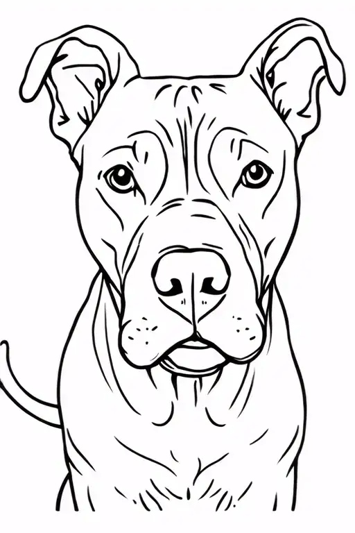cute pitbull dog tattoo design idea