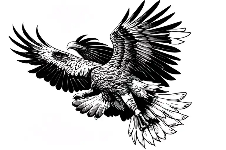 eagle soaring tattoo design idea