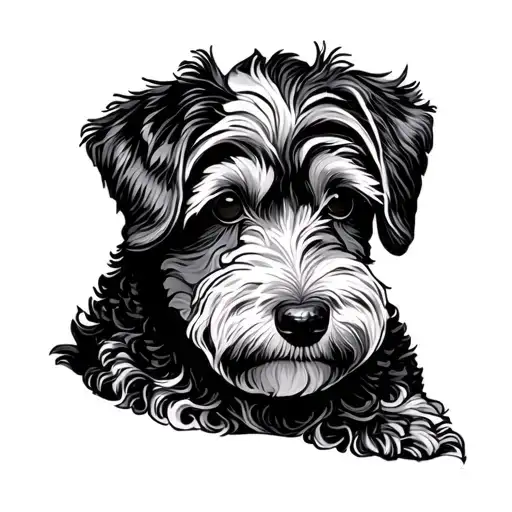 Goldendoodle tattoo design idea