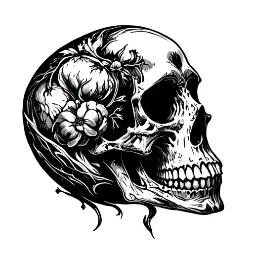Skull Mysterious and Dark tattoo design idea