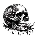 Skull Mysterious and Dark tattoo design idea