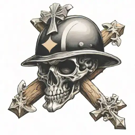 Steelers helmet and crucifix wooden cross tattoo design combining elements tattoo design idea