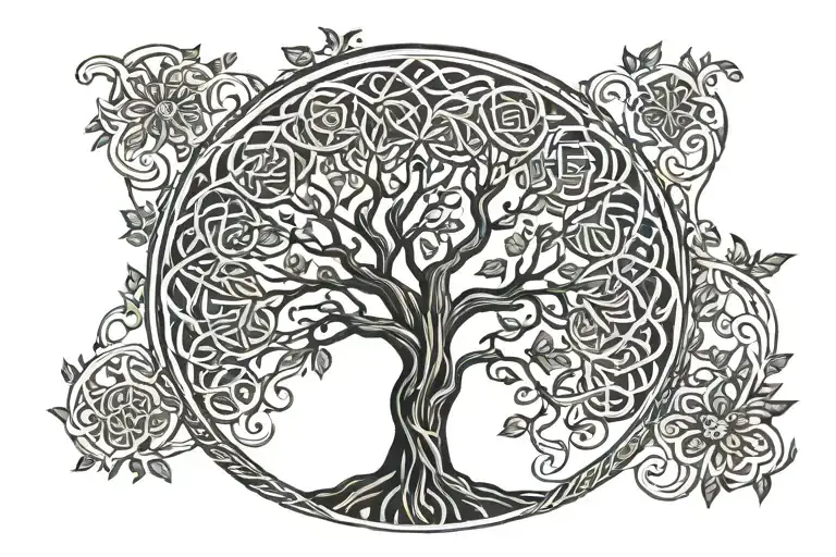 Celtic tree of life tattoo design idea