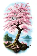 Cherry Blossom tree tattoo design idea