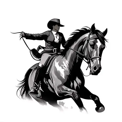 horse riding tattoo design idea
