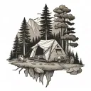 Camping tattoo design idea