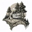 Camping tattoo design idea