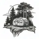 Camping tattoo design idea
