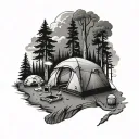 Camping tattoo design idea