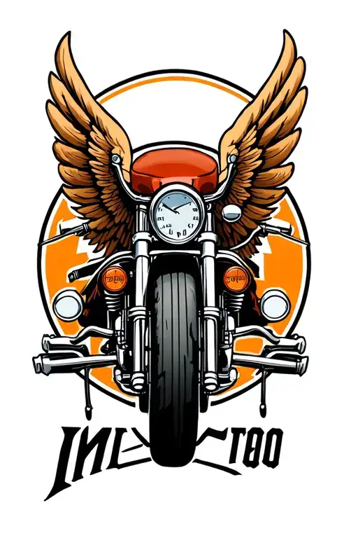“MOTOR” MOTOR CYCLE. WHEEL AND WINGS TATTOO tattoo design idea