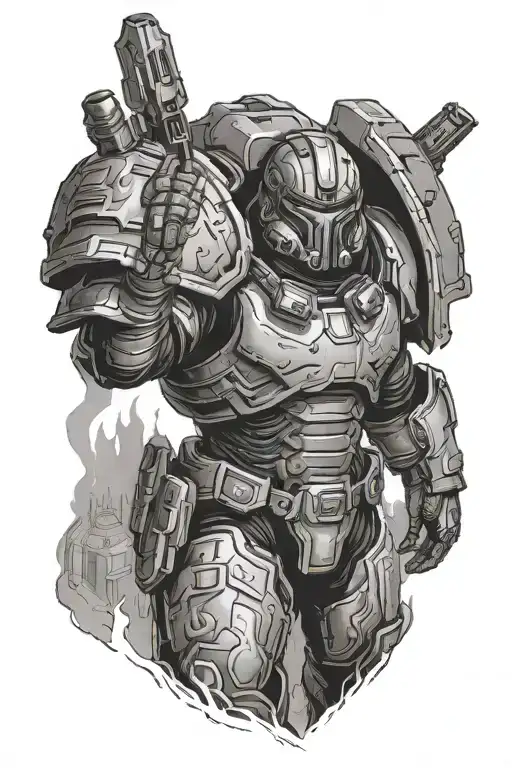 the doom slayer tattoo design idea