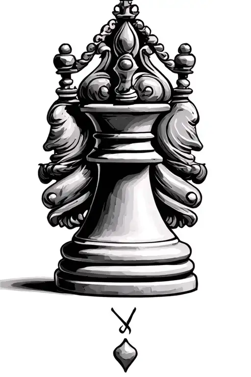 Queens Chess piece tattoo design idea