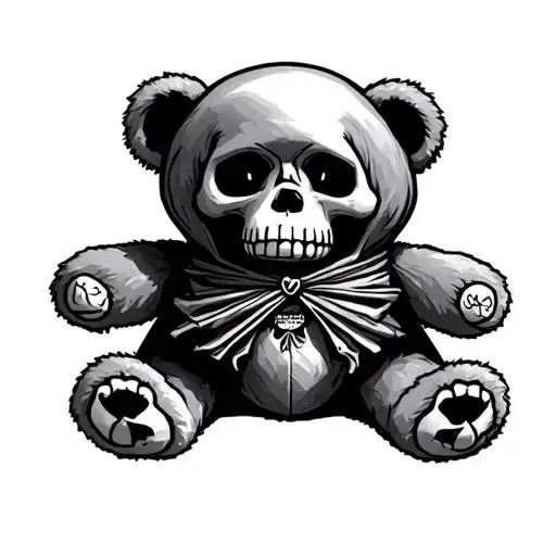 skull reaper teddy bears tattoo design idea