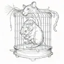 rat in a cage tattoo design idea