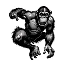 Angry Chimp in Running Gear, give the chimp attitude to express the inner torment of anxiety. tattoo design idea