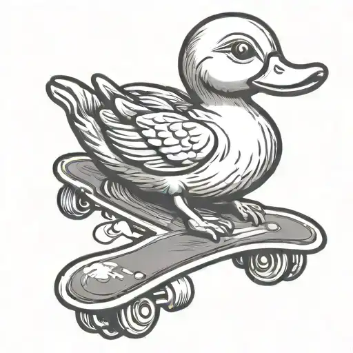 Rubber Duck skateboarding tattoo design idea