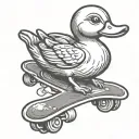 Rubber Duck skateboarding tattoo design idea