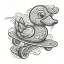 Rubber Duck skateboarding tattoo design idea