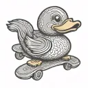 Rubber Duck skateboarding tattoo design idea