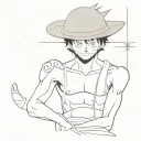 spacemany monkey d luffy tattoo design idea