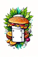 chef food items tattoo design idea